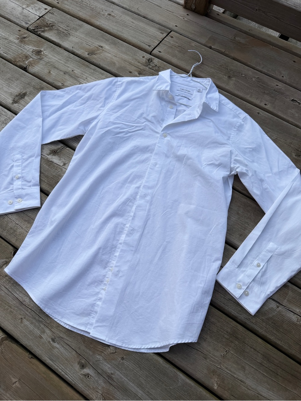 Calvin Klein Women’s White Button Down Shirt Size 20 Regular Slim Fit Stretch